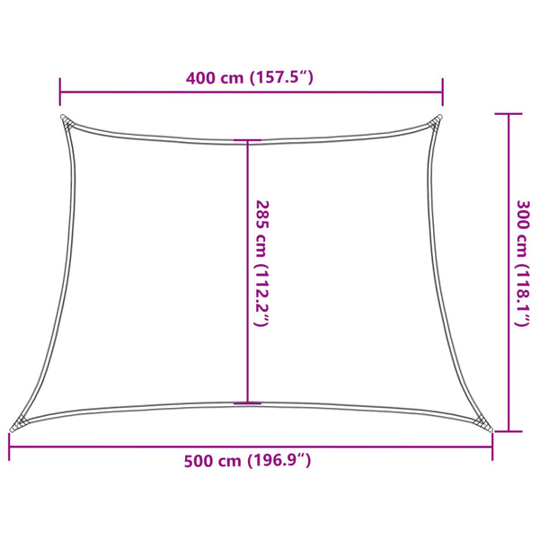 Sonnensegel 160 g/m² Anthrazit 4/5x3 m HDPEE