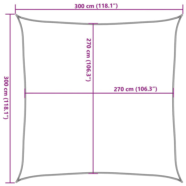 Sonnensegel 160 g/m² Beige 3x3 m HDPE
