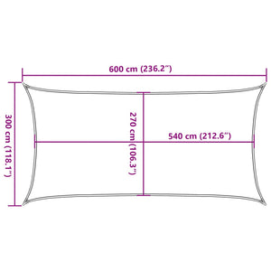 Sonnensegel 160 g/m² Beige 3x6 m HDPE