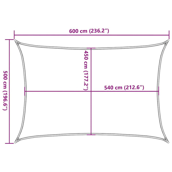 Sonnensegel 160 g/m² Beige 5x6 m HDPE