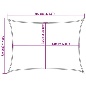 Sonnensegel 160 g/m² Beige 5x7 m HDPE