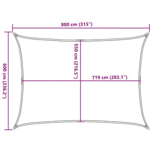 Sonnensegel 160 g/m² Beige 6x8 m HDPE