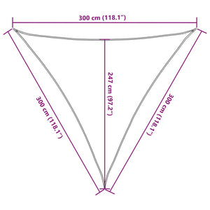 Sonnensegel 160 g/m² Beige 3x3x3 m HDPE