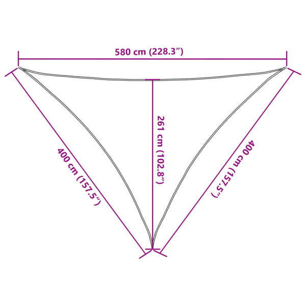 Sonnensegel 160 g/m² Beige 4x4x5,8 m HDPE