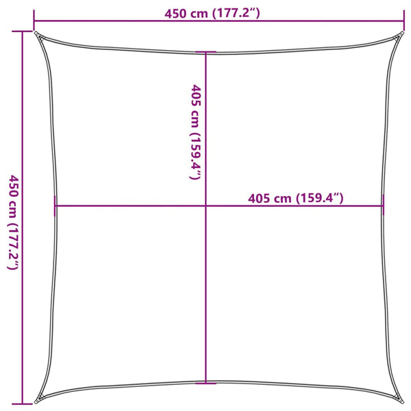 Sonnensegel 160 g/m² Creme 4,5x4,5 m HDPE