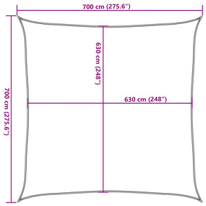 Sonnensegel 160 g/m² Creme 7x7 m HDPE