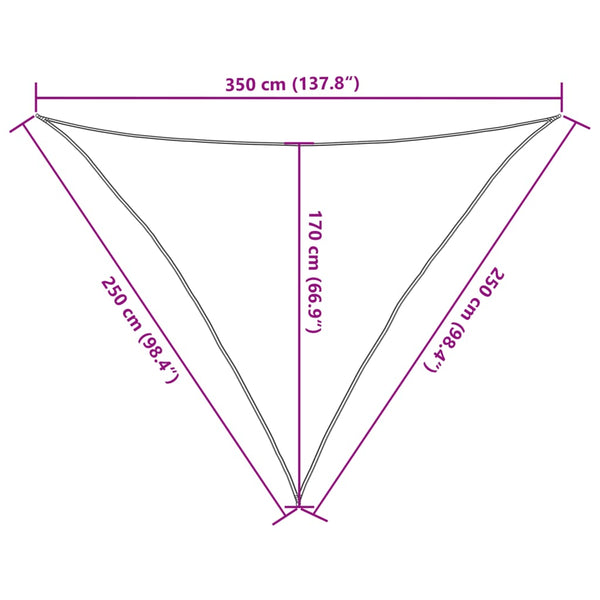 Sonnensegel 160 g/m² Cremeweiß 2,5x2,5x3,5 m HDPE