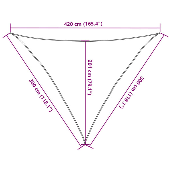 Sonnensegel 160 g/m² Creme 3x3x4,2 m HDPE