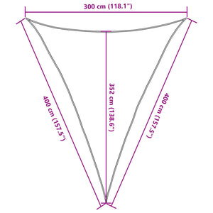 Sonnensegel 160 g/m² Cremeweiß 3x4x4 m HDPE