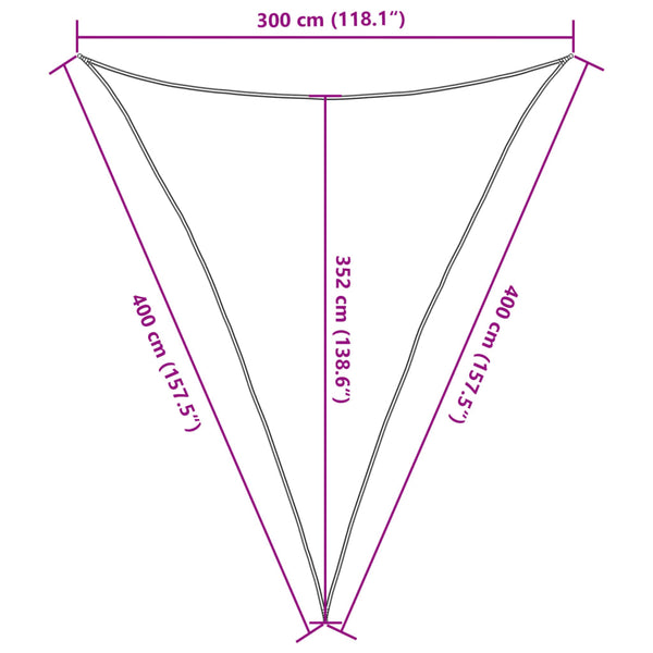 Sonnensegel 160 g/m² Cremeweiß 3x4x4 m HDPE