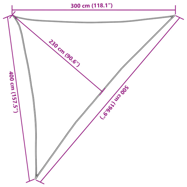 Sonnensegel 160 g/m² Creme 3x4x5 m HDPE