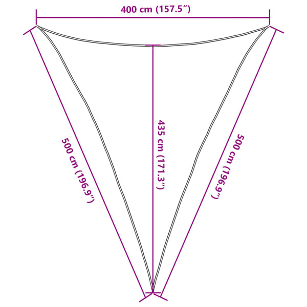 Sonnensegel 160 g/m² Cremeweiß 4x5x5 m HDPE