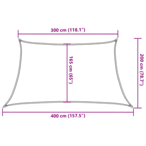 Sonnensegel 160 g/m² Creme 3/4x2 m HDPE