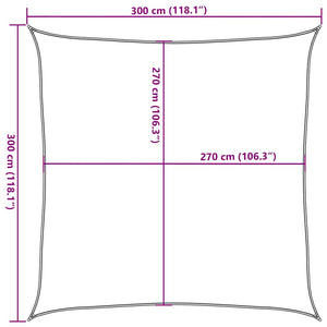 Sonnensegel 160 g/m² Weiß 3x3 m HDPE