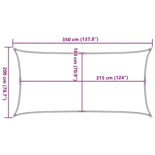 Sonnensegel 160 g/m² Weiß 2x3,5 m HDPE