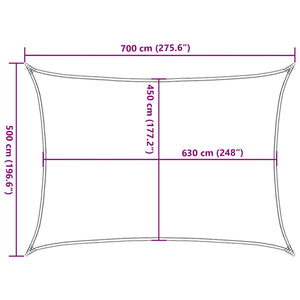Sonnensegel 160 g/m² Weiß 5x7 m HDPE