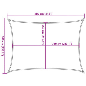 Sonnensegel 160 g/m² Weiß 6x8 m HDPE