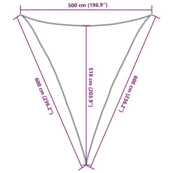 Sonnensegel 160 g/m² Weiß 5x6x6 m HDPE