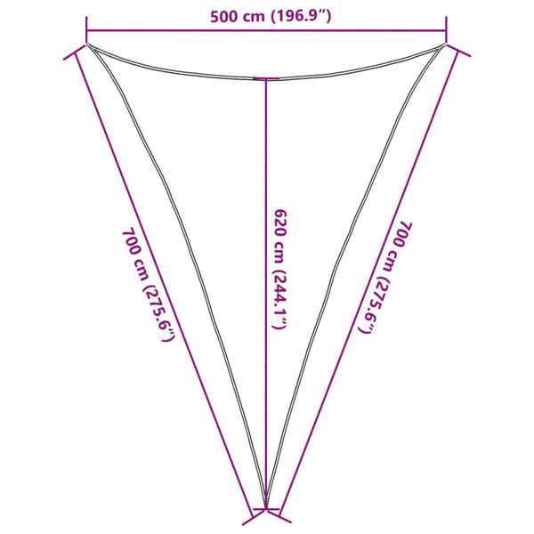 Sonnensegel 160 g/m² Weiß 5x7x7 m HDPE