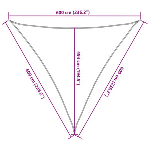 Sonnensegel 160 g/m² Weiß 6x6x6 m HDPE