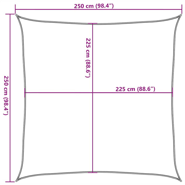 Sonnensegel 160 g/m² Hellgrün 2,5x2,5 m HDPE