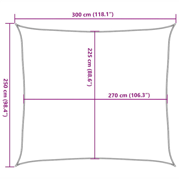Sonnensegel 160 g/m² Hellgrün 2,5x3 m HDPE