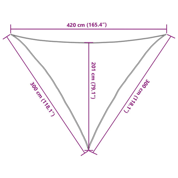 Sonnensegel 160 g/m² Hellgrün 3x3x4,2 m HDPE