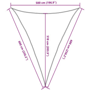 Sonnensegel 160 g/m² Hellgrün 5x6x6 m HDPE