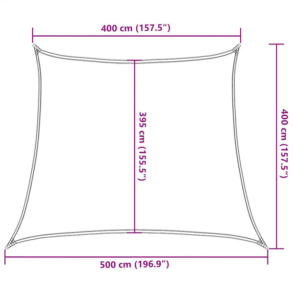 Sonnensegel 160 g/m² Trapezform Hellgrün 4/5x4 m HDPE