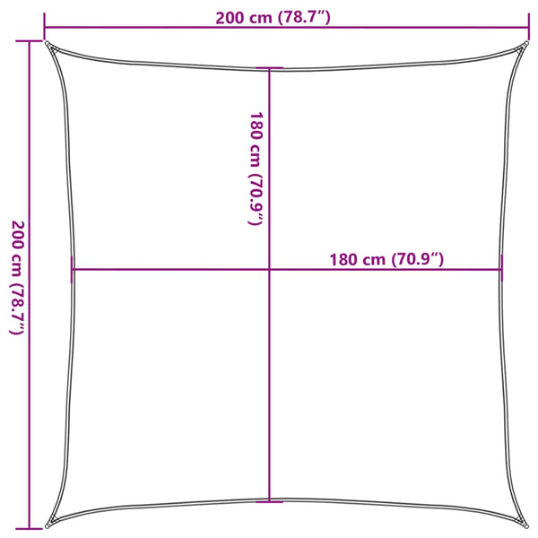 Sonnensegel 160 g/m² Terrakottarot 2x2 m HDPE