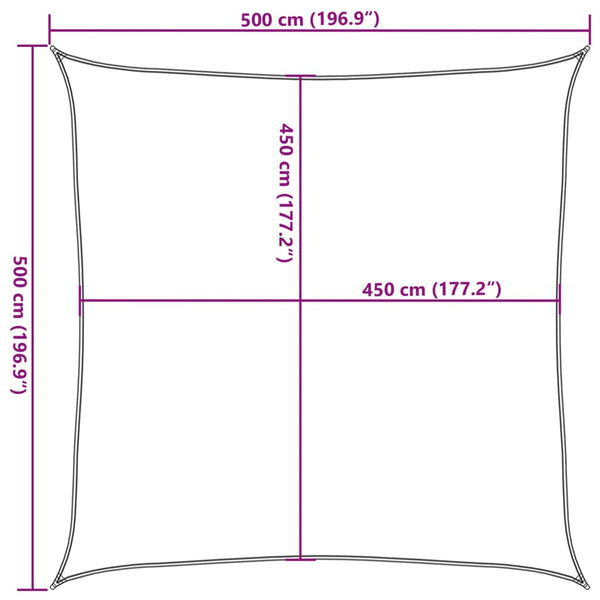 Sonnensegel 160 g/m² Terrakottarot 5x5 m HDPE