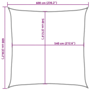 Sonnensegel 160 g/m² Terrakottarot 6x6 m HDPE