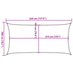 Sonnensegel 160 g/m² Terrakottarot 2x3,5 m HDPE
