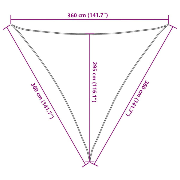 Sonnensegel 160 g/m² Dreieckig Terrakottarot 3,6x3,6x3,6 m HDPE