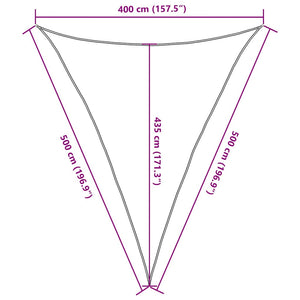 vidaXL Voile d'ombrage triangulaire 160 g/m² rouge terre cuite 4x5x5 m HDPE
