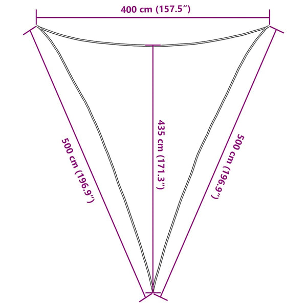 vidaXL Voile d'ombrage triangulaire 160 g/m² rouge terre cuite 4x5x5 m HDPE