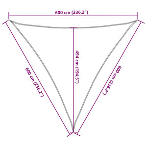 Sonnensegel 160 g/m² Dreieckig Terrakottarot 6x6x6 m HDPE