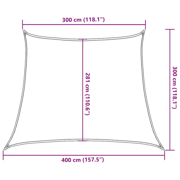 Sonnensegel 160 g/m² Trapezform Terrakottarot 3/4x3 m HDPE