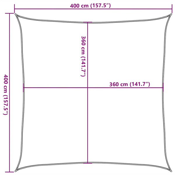 Sonnensegel 160 g/m² Taupe 4x4 m HDPE