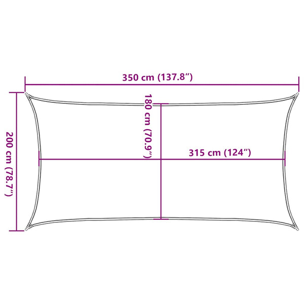 Sonnensegel 160 g/m² Taupe 2x3,5 m HDPE