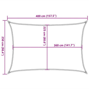Sonnensegel 160 g/m² Taupe 2,5x4 m HDPE