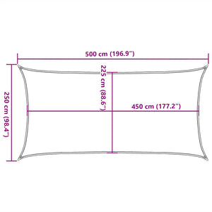 Sonnensegel 160 g/m² Taupe 2,5x5 m HDPE