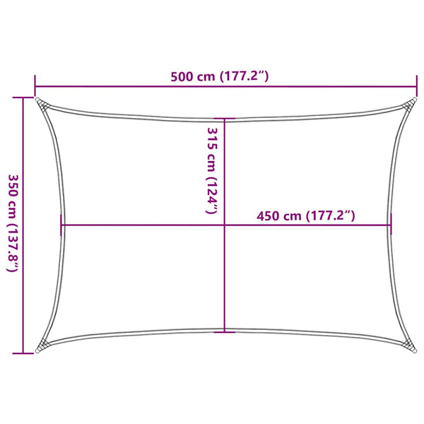 Sonnensegel 160 g/m² Taupe 3,5x5 m HDPE