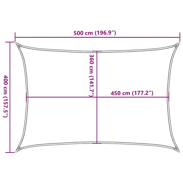 Sonnensegel 160 g/m² Taupe 4x5 m HDPE