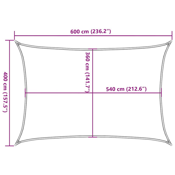 Sonnensegel 160 g/m² Taupe 4x6 m HDPE