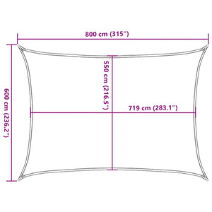 Sonnensegel 160 g/m² Taupe 6x8 m HDPE