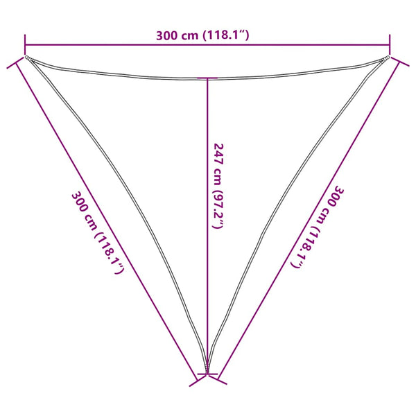 Sonnensegel 160 g/m² Taupe 3x3x3 m HDPE