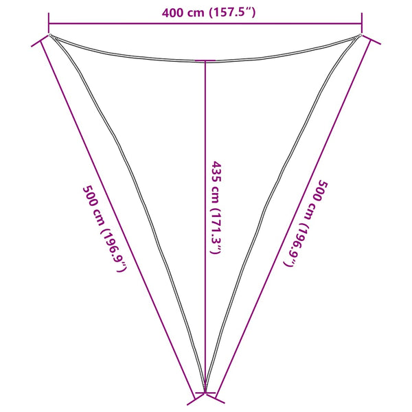 Sonnensegel 160 g/m² Taupe 4x5x5 m HDPE
