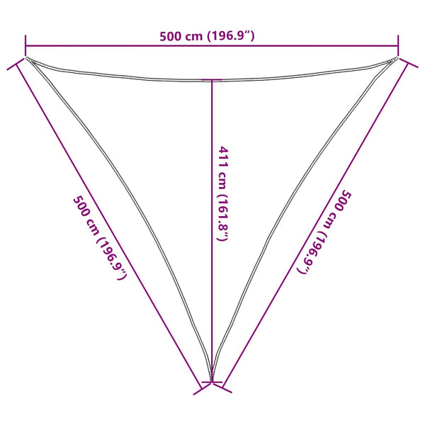 Sonnensegel 160 g/m² Taupe 5x5x5 m HDPE