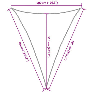 Sonnensegel 160 g/m² Taupe 5x6x6 m HDPE